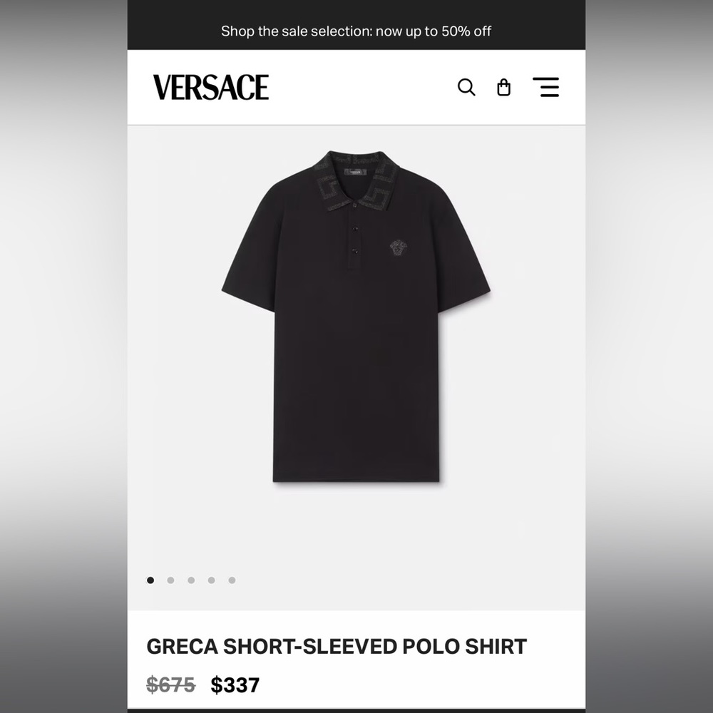 Versace Greca Short Sleeve Polo Shirt